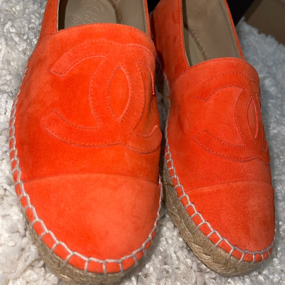 CHANEL Espadrilles Orange Suede - Picture 3 of 14